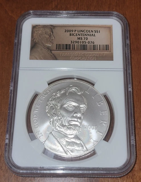 2009-P President Lincoln Bicentennial Silver Dollar Coin NGC graded MS70 *Rare*