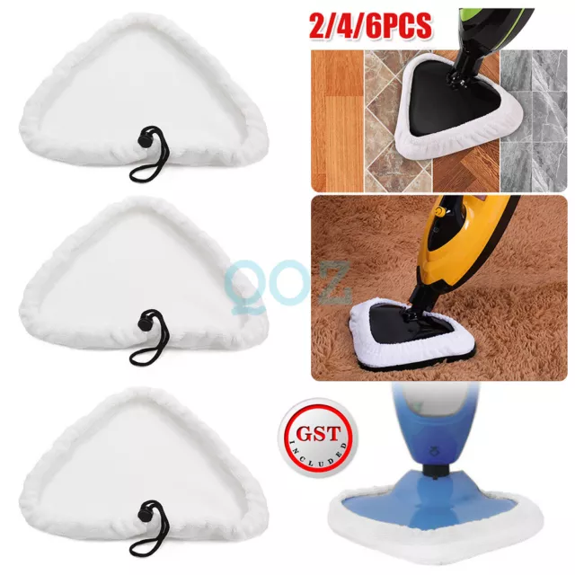 2/6 Replacement Cleaner For Steam Mop Pads Washable Microfibre Cloth Floor Pads