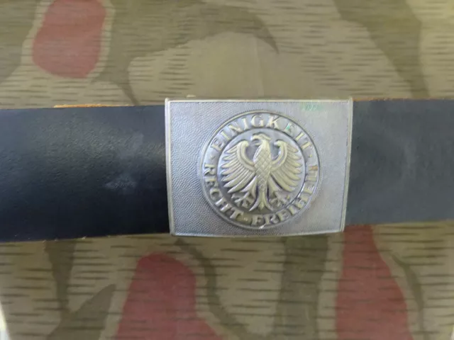 2) Bundeswehr Leder Gürtel Dienst-Koppel m.  Koppelschloss 90mm Heer/Lw