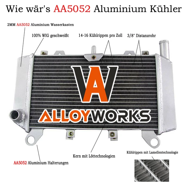 Radiatore da corsa alluminio per Kawasaki Ninja ZZR600E E1-E11 ZX-6 1993-2005 94 95 96