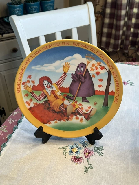 TWO 1977 Ronald McDonald 10" PLATE Spring Mayor McCheese, Grimace