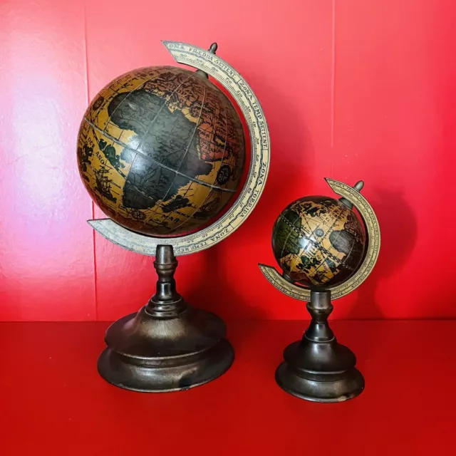 🔵 collezione mappamondi vintage in legno made in italy anni 70