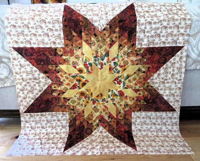 Quality Fabrics ~ Lone Star Quilt Top ~ Made In Colorado (138) 50" sq Quality Fabrics ~ Lone Star Quilt Top ~ Made In Colorado (138) 50" sq