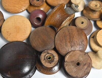 36 Collection Lot Of Vintage Wood Cabinet Drawer Knobs Pulls 2