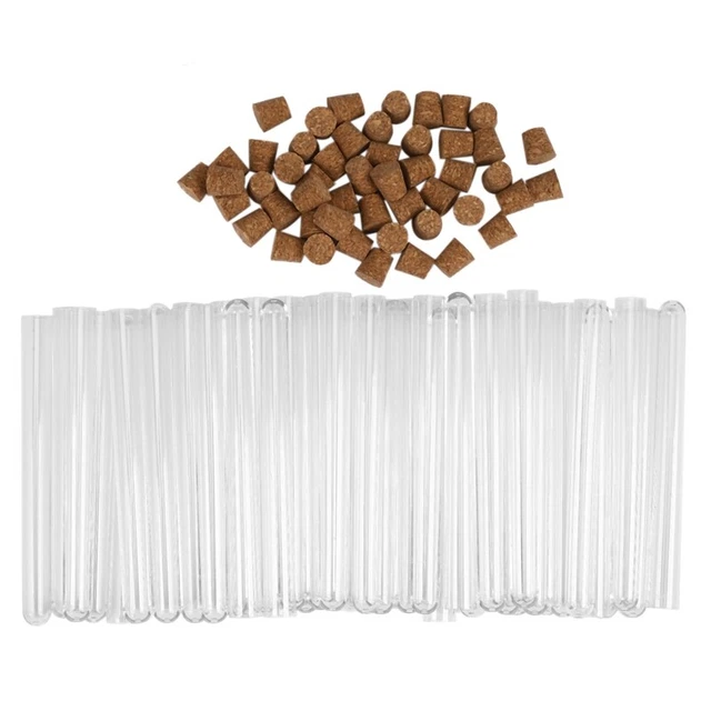 50Pcs Laboratory Plastic Test Tube 15Ml with Cork 15X150Mm Laboratory Schoo L9Z6