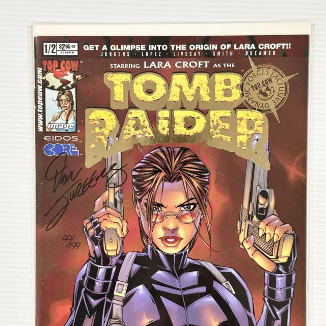 Tomb Raider #1/2 2001 NM Signed by Dan Jurgens Dynamic Forces 20/199 2