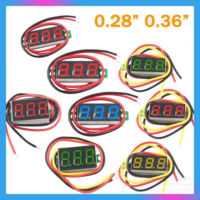 VOLTAGE DISPLAY DC Meter LED Digital Mini Voltmeter Wires 4.5 30V