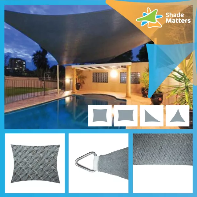 Heavy Duty Shade Sail- Grey- Rectangle / Square / Triangle (280GSM)