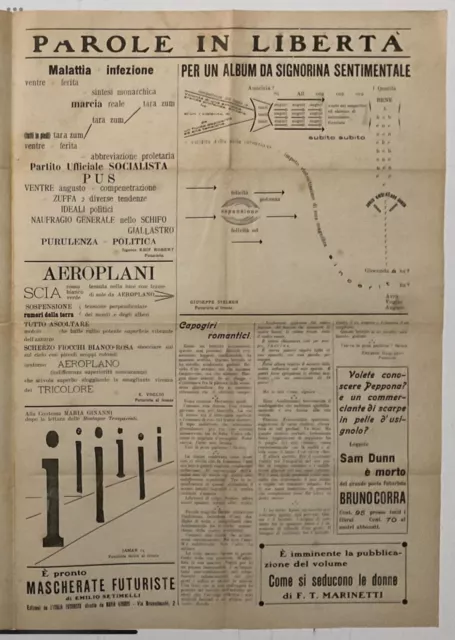 L’italia Futurista A.2 N°19 Giugno 1917 Settimanale Diretto Da Ginna-Settimelli