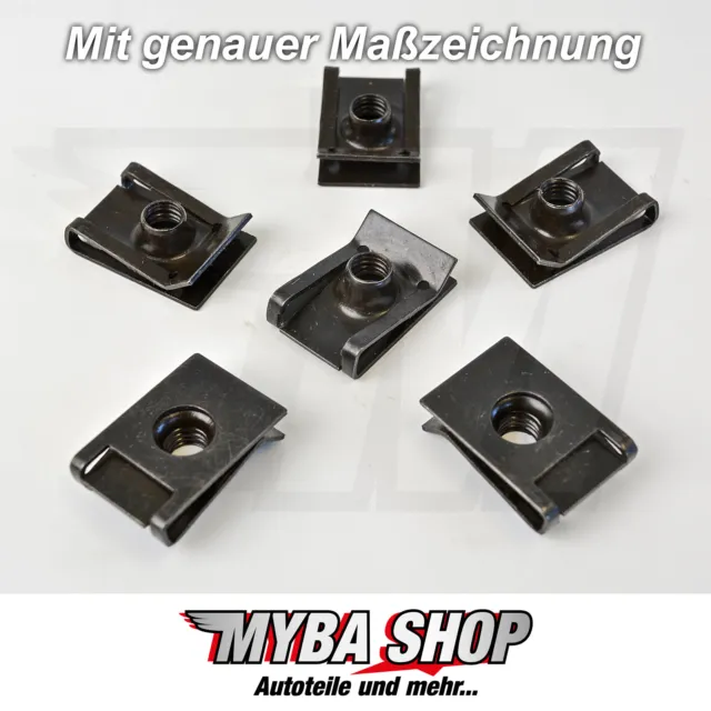 5x Metal Abrazaderas Soporte Pinza Tuerca VW Golf Audi A4 A6 M6 X 23.4 x 16 #