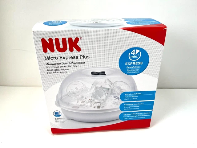 Esterilizador de vapor biberón NUK Micro Express Plus para microondas