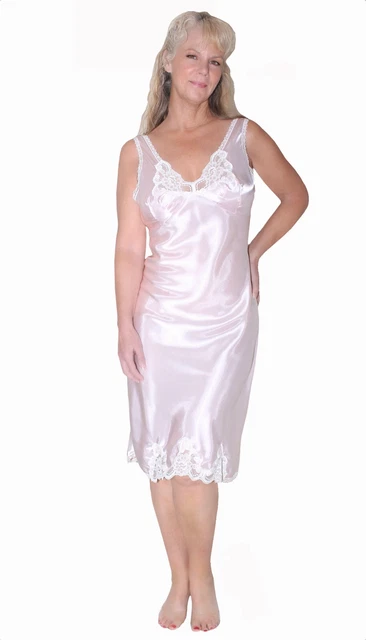 Ilusion Womens Nylon Full Slip With Lace Trim Seychelles