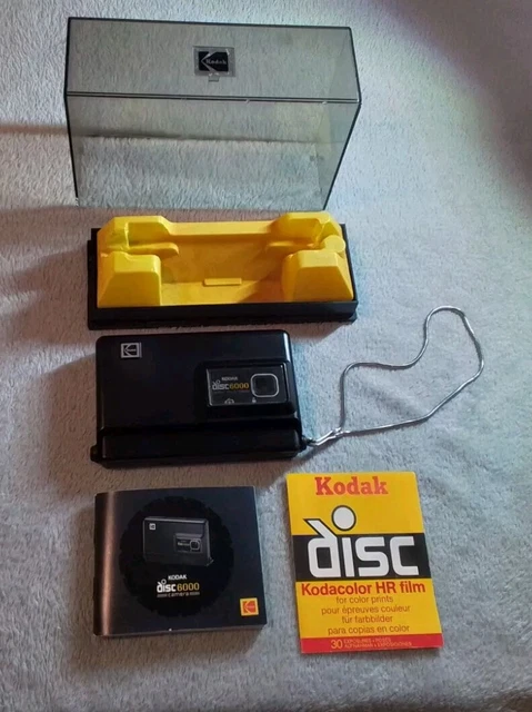 Appareil photo Kodak Disc 3600 avec flash intégré et étui – Testé et fonctionnel – env. Années 80 - France