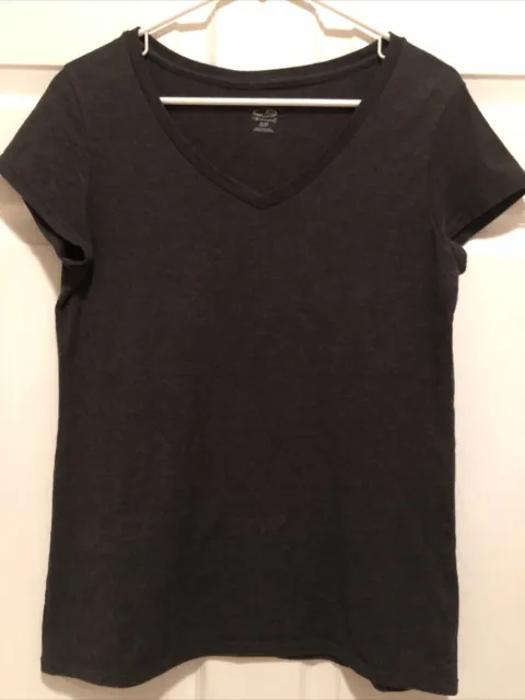 CHAMPION Women’s Short Sleeve V Neck T Tee Shirt Top Gray Size Small