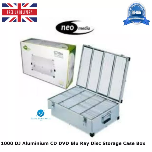 2 x 1000 DJ Aluminium CD DVD Disc Blu Ray Storage Carry Case Box Numbered Sleeve