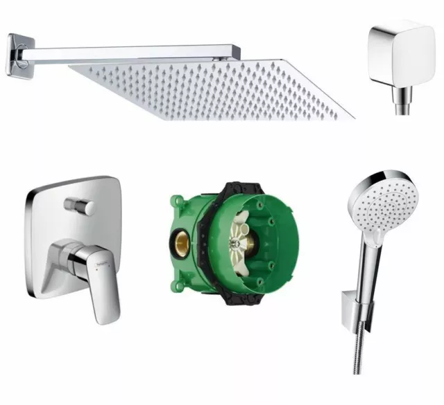 Hansgrohe Duschsystem Duscharmatur Set Logis Unterputz iBox Kopfbrause 30 cm