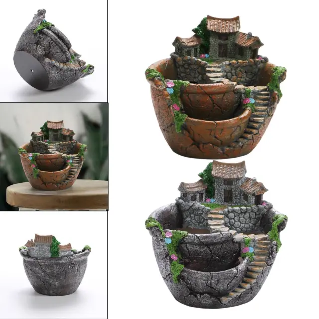 Resin Succulent Plants Planter Flower Pot, Fairy Garden Design Decorative Crafts