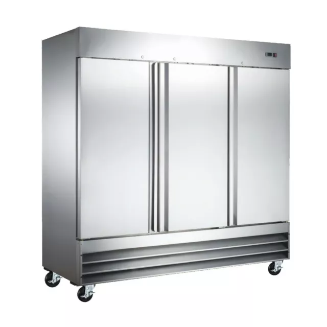 PEAKCOLD Three Door Reach In Stainless Steel Commercial Restaurant Refrigerator