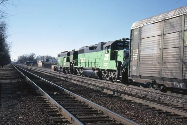 Railroad Slide - Burlington Northern #2292 Locomotive 1988 Hinsdale Illinois BN