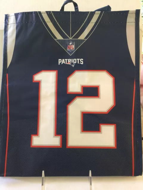 New England Patriots #12 Tom Brady GOAT Reusable Tote Grocery Bag NWT