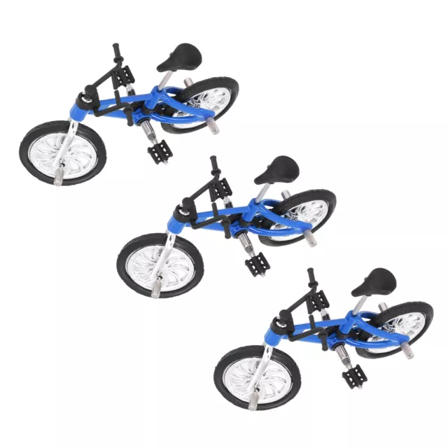 (Blue)1:12 Scale Dollhouse Bike Model Alloy And Plastic Multipurpose Decor Bike