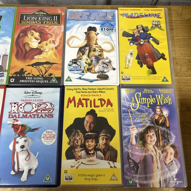 ICE AGE, MATILDA, Ants, Peter Pan & More 10 x VHS retro video tapes