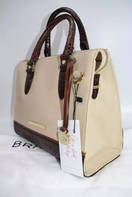 Brahmin Anywhere Convertible Satchel Bag in Ivory Summer Tuscan 2