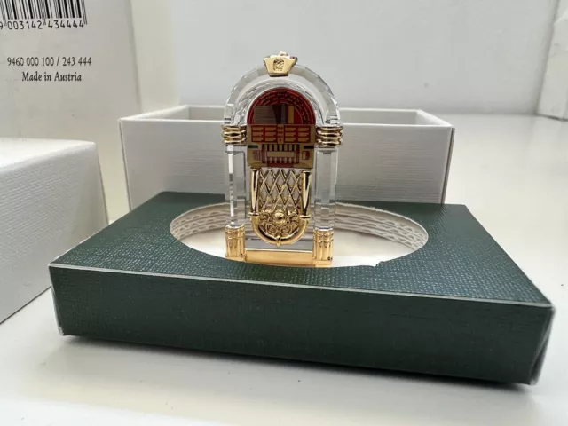 Swarovski Crystal Memories Gold Miniature Music Juke Box 243444 Austria MIB RARE