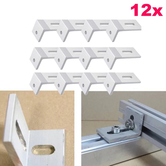 12x montaje de paneles solares soporte de aluminio 90° ángulo PV fijación de techo