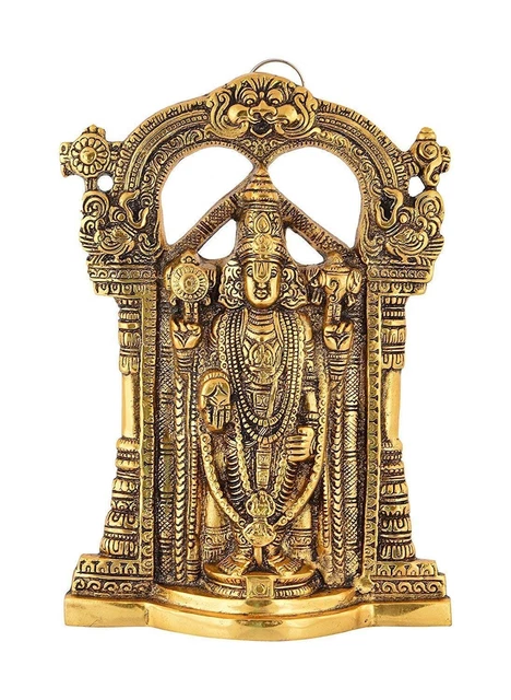 Home Temple Pooja Metal Tirupati Balaji Idol-9 x 6 x 1.5 Inches US