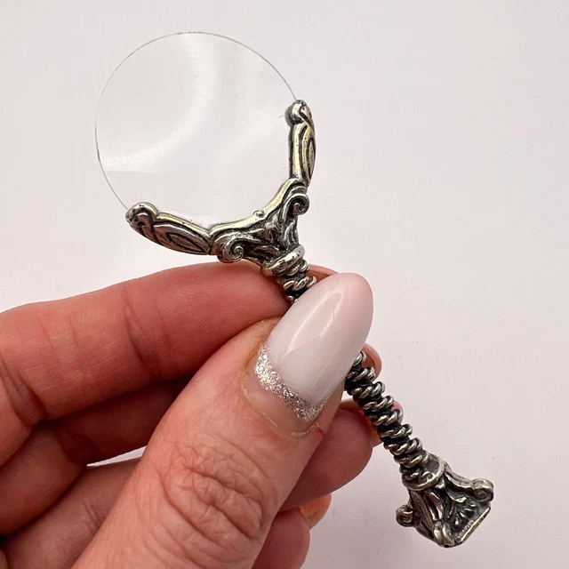 Vintage Sterling Silver 925 Magnifying Glass Loupe Marked Gift Souvenir Italy