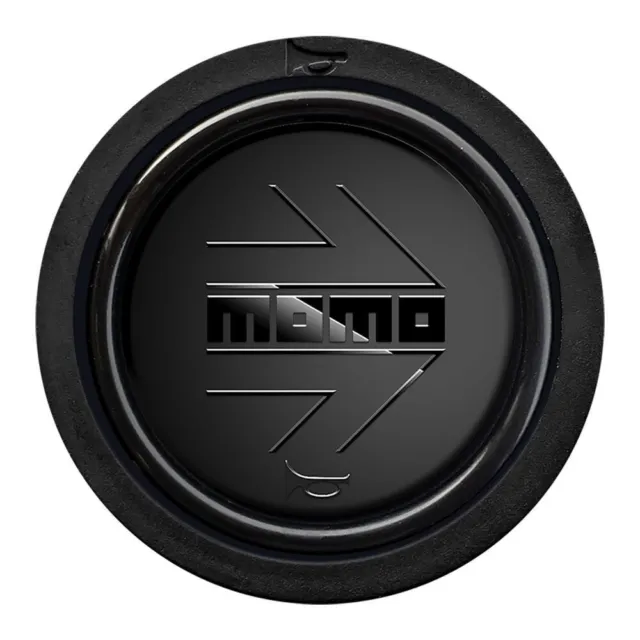 Original MOMO Volante Botón de Bocina Botón Mate, Edición en Negro, Flecha, Logo
