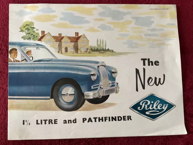 RILEY 1 ½ LITRE & PATHFINDER Car Sales Brochure Aug 1954 #H&E 5478