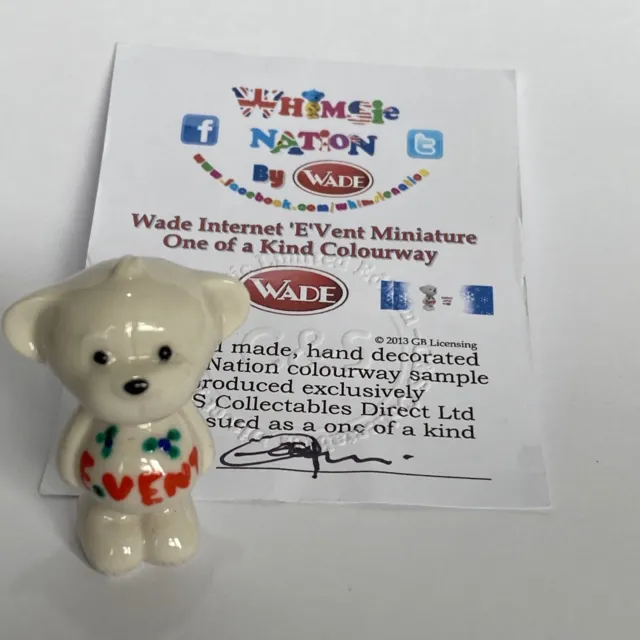 WADE  - Whimsie GINGIE BEAR - Wade ‘E’Vent Miniature ONE OF A KIND COLOURWAY