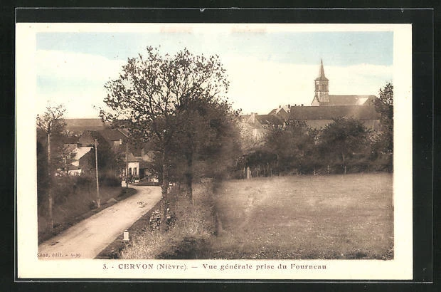 CPA Cervon, Vue générale prise du Fourneau