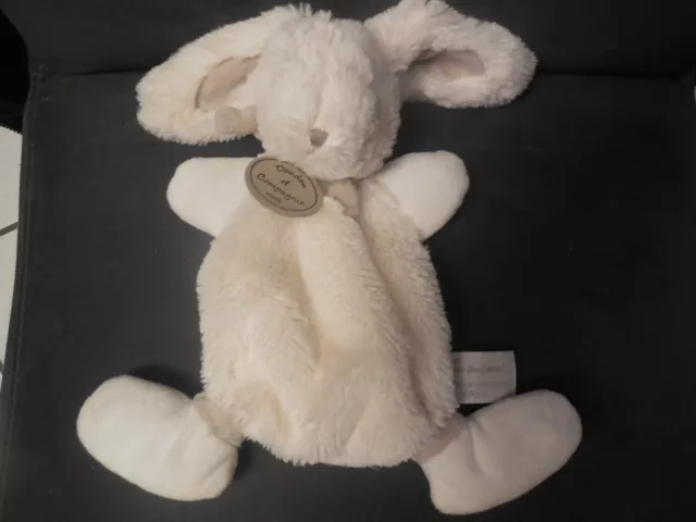 388/ DOUDOU ET COMPAGNIE plat lapin bonbon blanc taupe Mon tout petit (4 dispo)