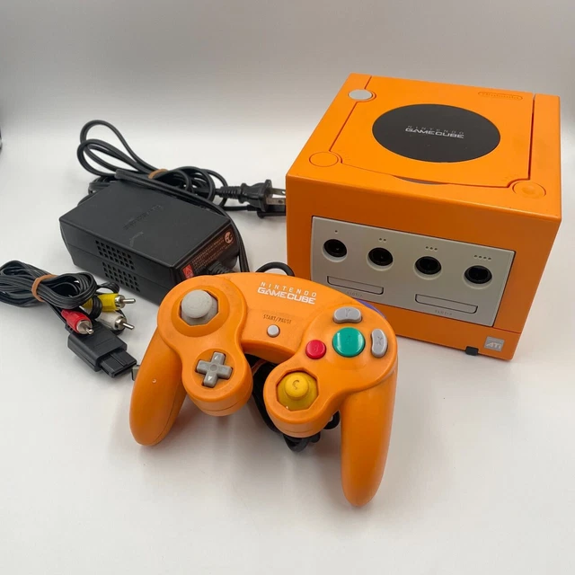 NINTENDO GAMECUBE CONSOLE + Controller + Cable DOL-001 Orange GC NTSC-J ...