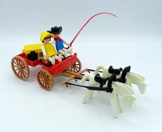 PLAYMOBIL Vintage 1989 – Calèche Belle Époque Avec Cocher, Dame, Chevaux – Set 5600 #3
