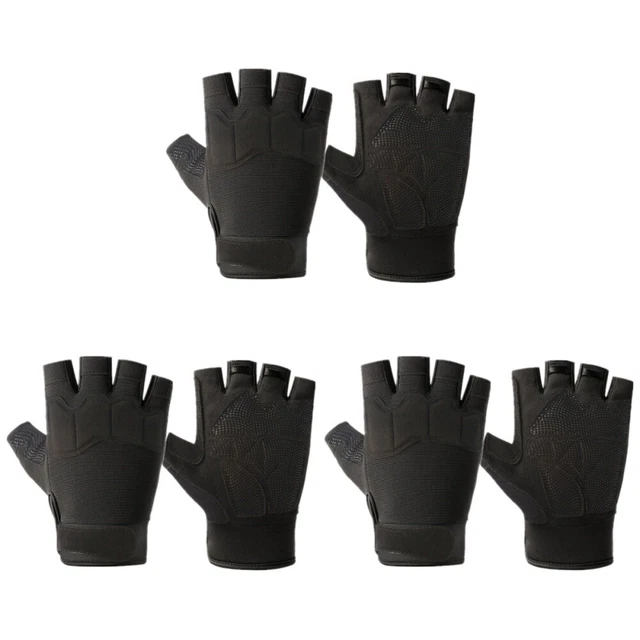 3 Paare Nonskid Halbfingerhandschuhe Radfahrenhandschuhe Fitness-Gymnastik-Rennr