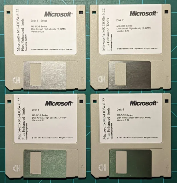 Microsoft MS-DOS 6.22 - Installer Floppy Disks - 3.5" 1.44MB