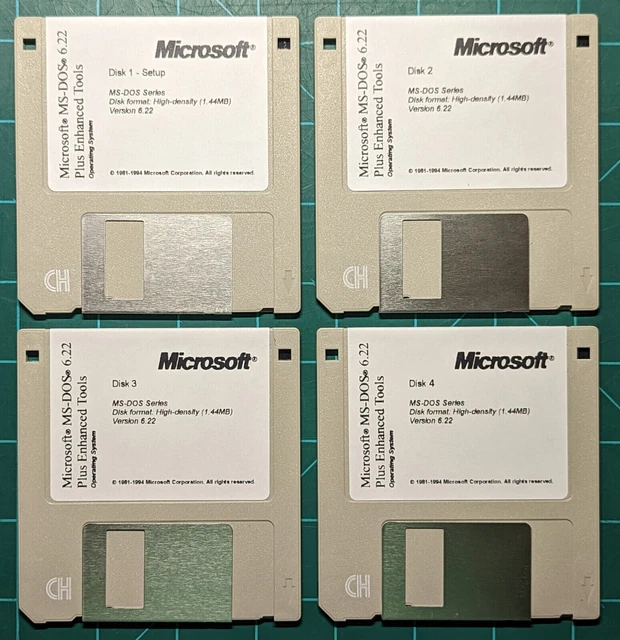 MICROSOFT MSDOS 6.22 Installer Floppy Disks 3.5" 1.44MB