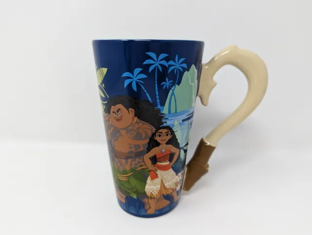DISNEY STORE MOANA Large Tall Ceramic Mug Cup With Maui Fish Hook Handle  £19.95 - PicClick UK