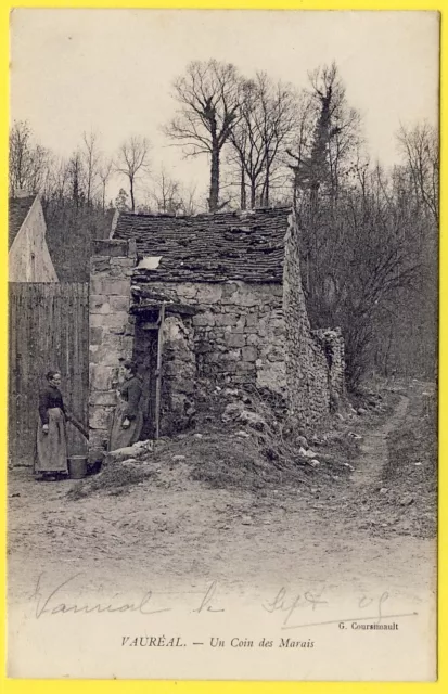 cpa RARE 95 - VAURÉAL CERGY (Val d'Oise) Un Coin des MARAIS Postée en 1905
