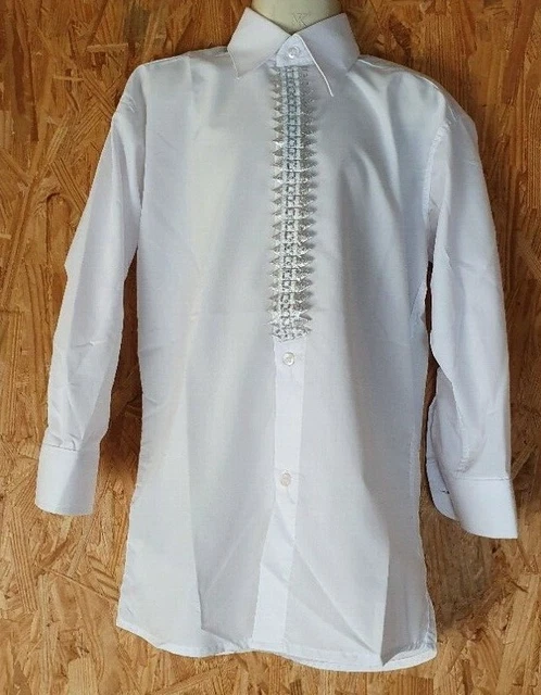 Kinder Jungen Langarm Hemd Festlich - Größe 164 - Weiß - NEU (7-71)