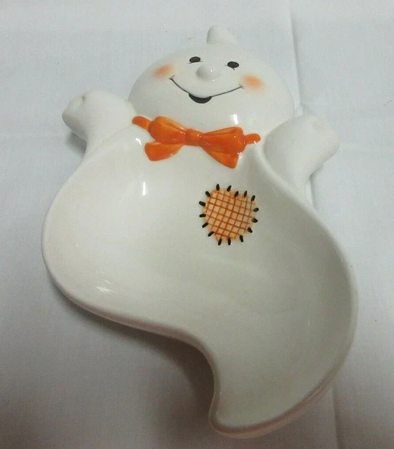 VINTAGE HALLMARK HALLOWEEN Friendly Ghost Ceramic Candy Dish 9.99