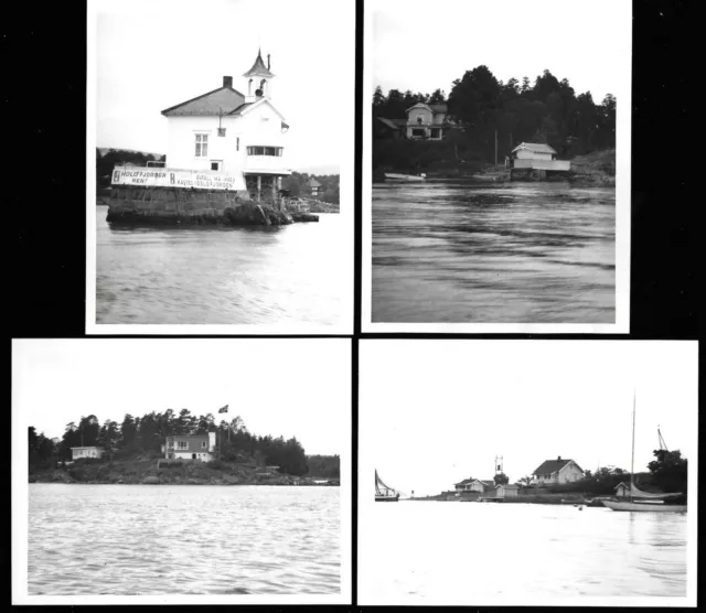 Vintage Photos Oslofjord Tour Norway Houses Boats Water Scenery Lot x12 1961