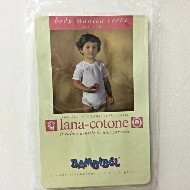 BODY NEONATO NEONATA MEZZA MANICA LANA COTONE Tg. 12 mesi