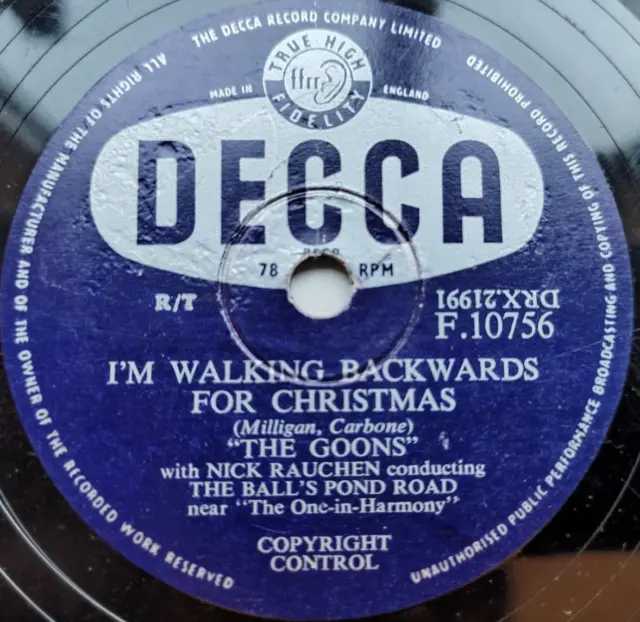 78 rpm Comedy The Goons The Bluebottle Blues I'm Walking Backwards For Christmas