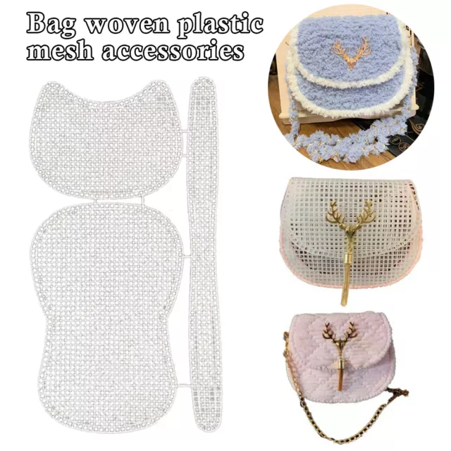 Plastic Mesh Canvas Sheet Auxiliary Knitting Weaving Bag Lining Craft Embroidery