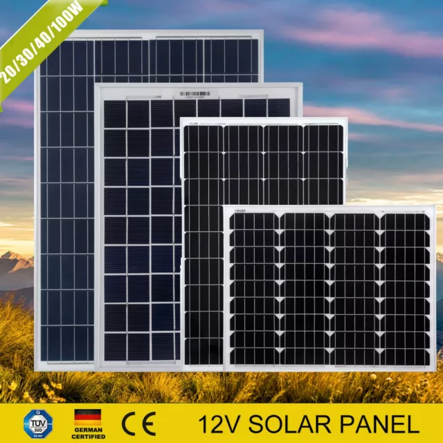 10W 20W 30W 40W 100W 200W 12V Solar Panel Kit Mono Battery Charging Controller
